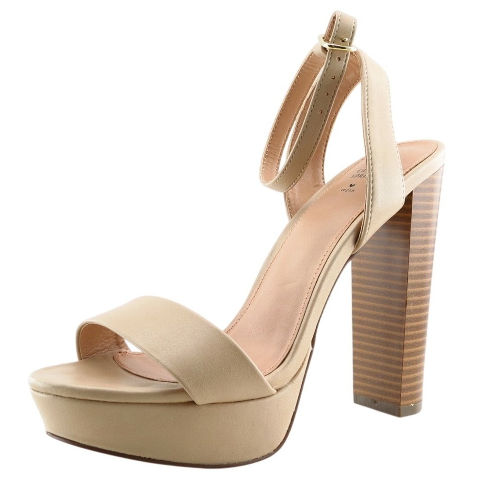 Call It Spring Size 6.5 M Beige Ankle‎ Strap Synthetic Women Sandal Shoes